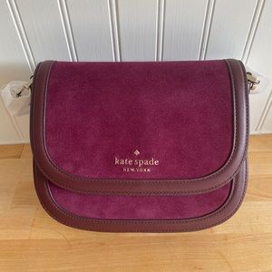 Kate Spade Blake Crossbody Saddle Bag Cardinal Burgundy